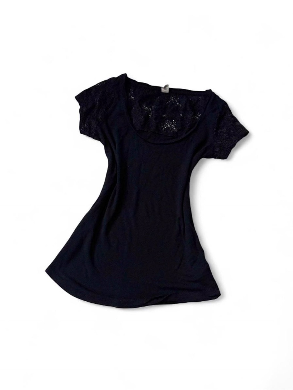 SWS y2k black lace back tee